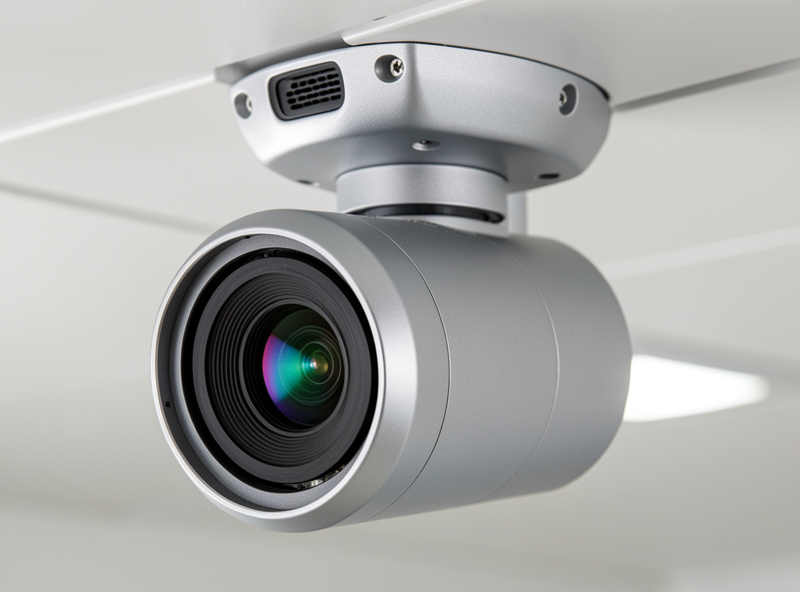 Close-up of a short-throw golf simulator projector showing its lens and short projection distance to the screen