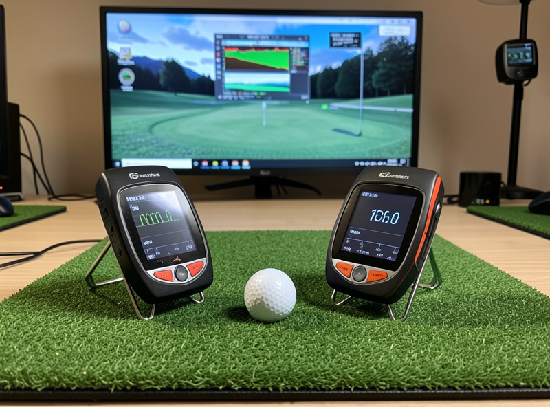 Garmin R10 and SkyTrak Plus set up to compare data in the same session