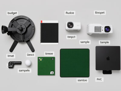 Golf simulator components arranged by budget share